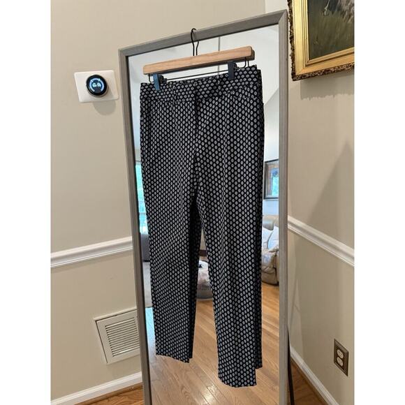 THE LIMITED Abstract STRETCH PANTS Teal WHITE Size 4 - Picture 1 of 4